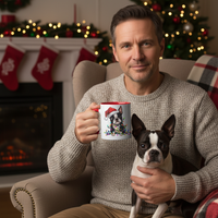 Load image into Gallery viewer, 🎄 Boston Terrier Christmas Lights Mug – Festive Pup Edition
