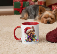 Load image into Gallery viewer, Yorkie Christmas Mug - 11oz Ceramic Holiday Dog Design
