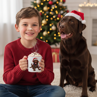 Load image into Gallery viewer, 🎄 Chocolate Lab Christmas Lights Mug – Sweet Spirit Edition
