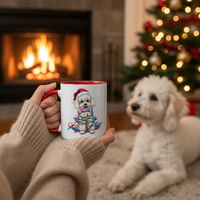 Load image into Gallery viewer, 🎄 Poodle Christmas Lights Mug – Fancy &amp; Festive Edition

