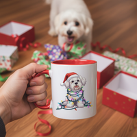 Load image into Gallery viewer, 🎄 Maltese Christmas Lights Mug – Holiday Pup Edition
