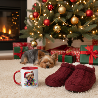 Load image into Gallery viewer, Yorkie Christmas Mug - 11oz Ceramic Holiday Dog Design

