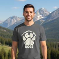 Load image into Gallery viewer, Life Is Better With Dogs - Mountain Paw Premium T-Shirt (Copy)
